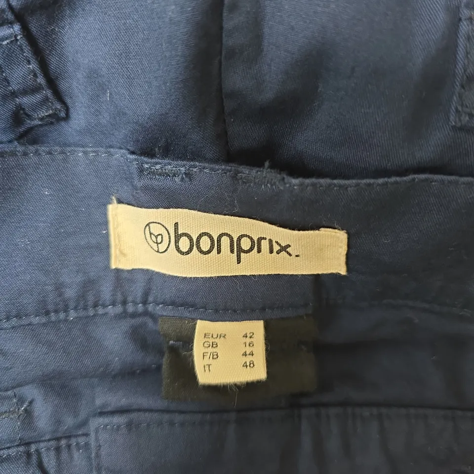 BONPRIX DARK BLUE WIDE LEG TROUSERS SIZE 16