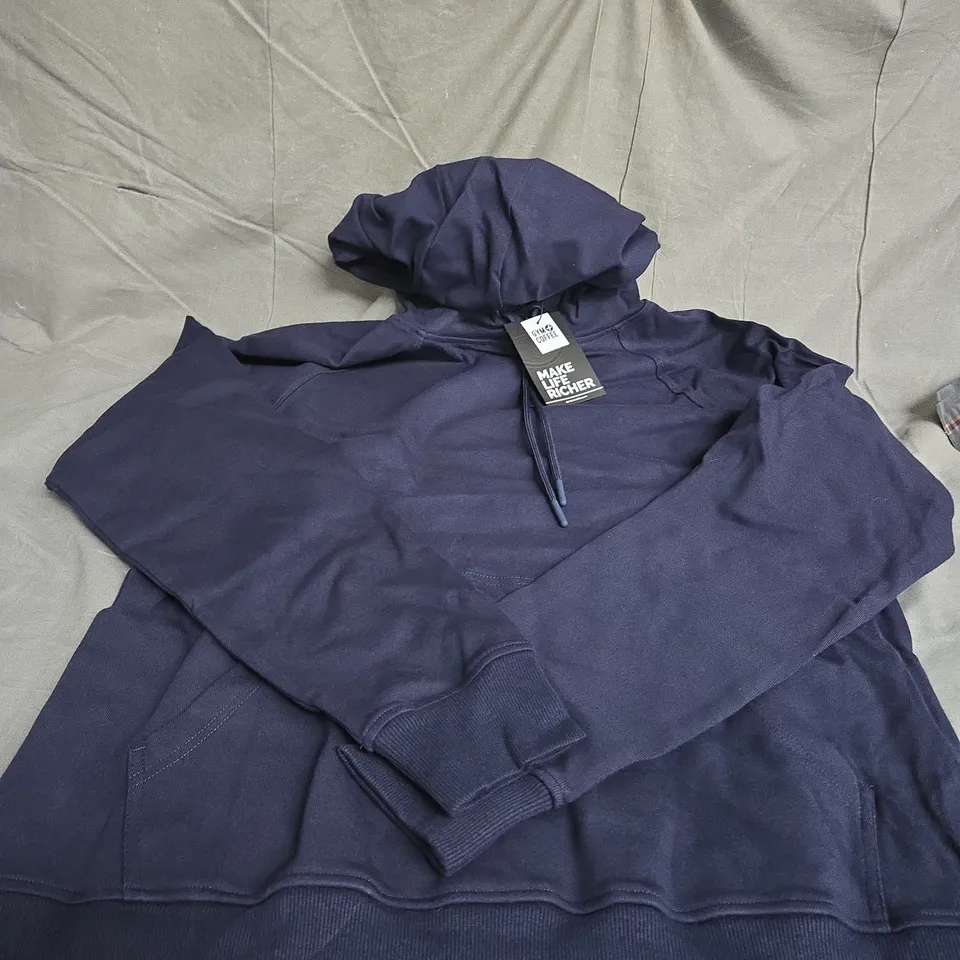 GYM + COFFEE CHILL HOODIE IN ROYAL NAVY SIZE L 