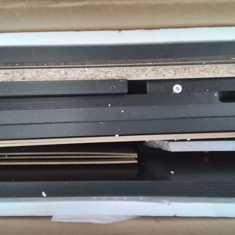 BOXED BLACK BEDSIDE TABLE 