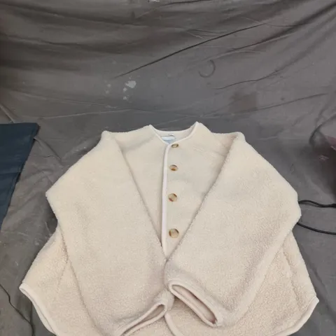 UNIQLO KIDS' CREAM SHERPA FLEECE COAT – XS, BUTTON FRONT