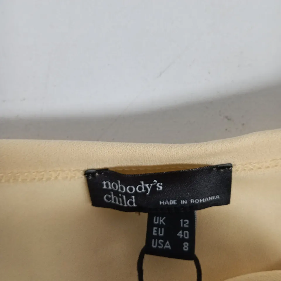 NOBODY'S CHILD BUTTER YELLOW AMIE HALTER NECK MIDI DRESS – UK 12