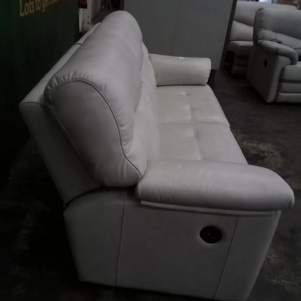 DESIGNER G PLAN MADE STRATFORD REGENT CHALK ELECTRIC RECLINING 3 SEATER SOFA