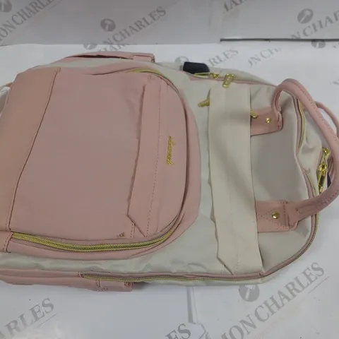 LOVEVOOK LOCKABLE BACKPACK IN PINK/NATURAL