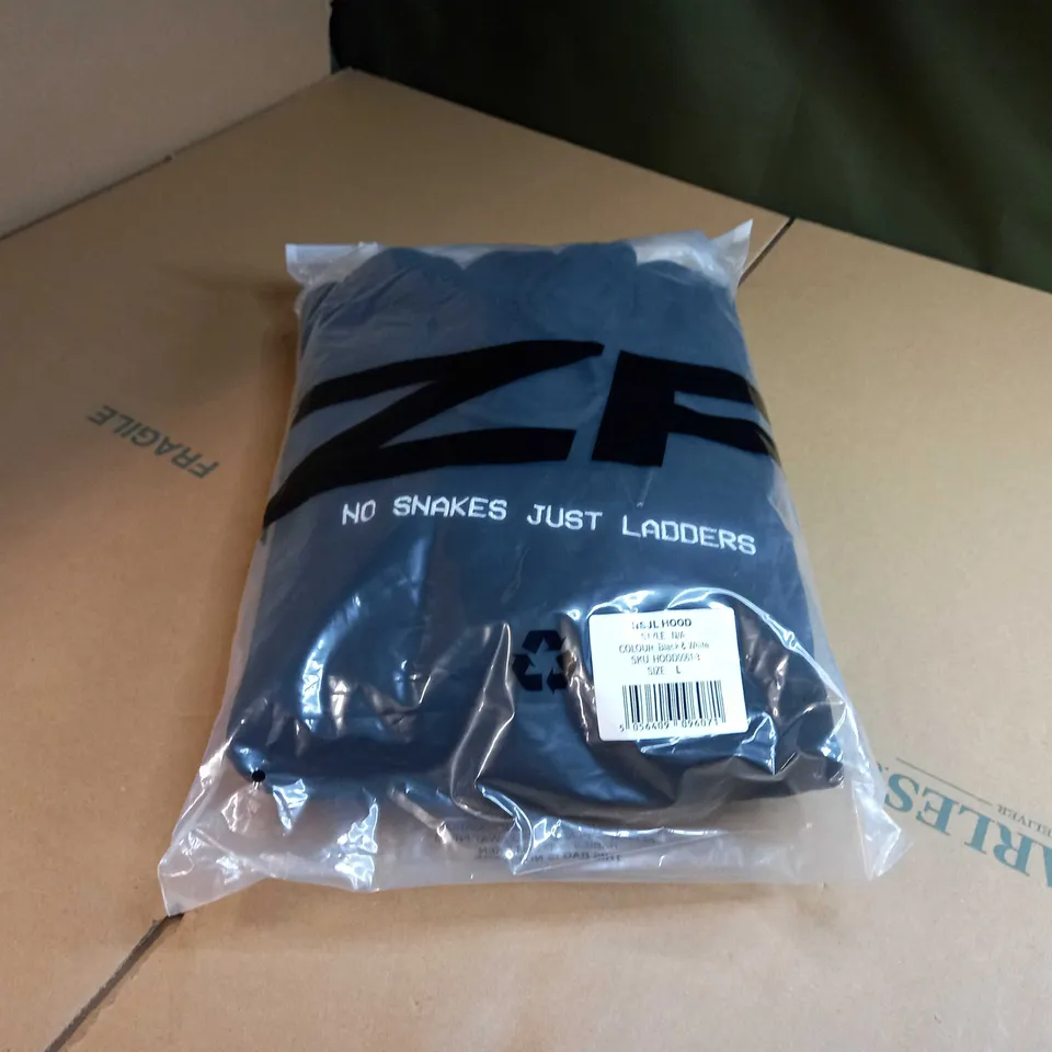 PACKAGED BLACK & WHITE SLOGAN HOODIE - LARGE