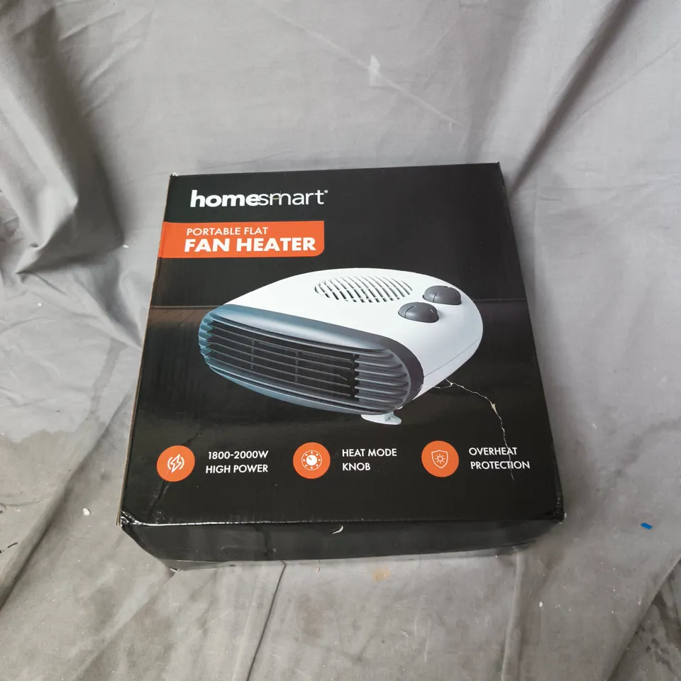 HOMESMART PORTABLE FLAT FAN HEATER – BOXED