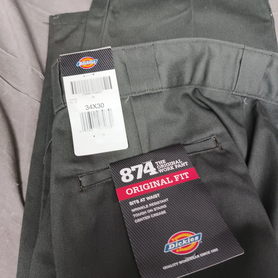 DICKIES 874 ORIGINAL FIT WORK TROUSERS – UK 34 (34X30), DARK CHARCOAL