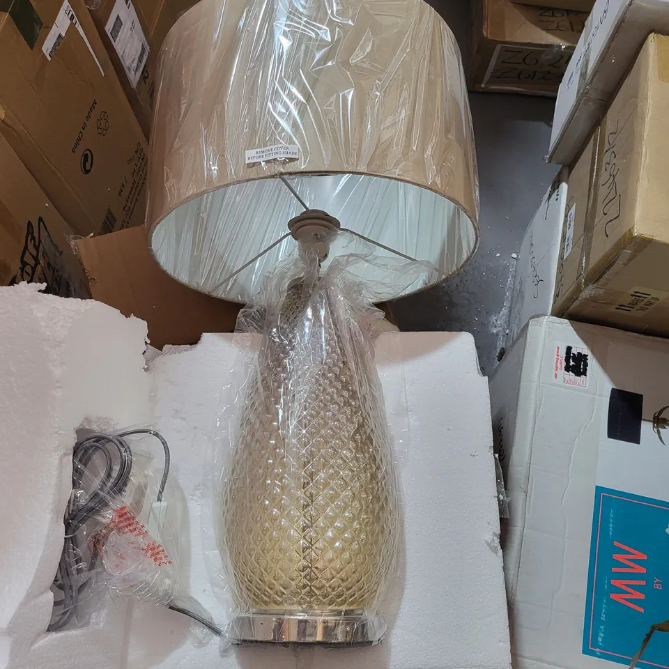 DAR TEARDROP GLASS CHAMPAGNE TABLE LAMP 