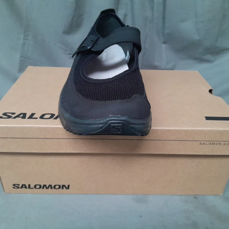 BOXED PAIR OF SALOMON RX MARIE-JEANNE SHOES IN BLACK UK SIZE 11