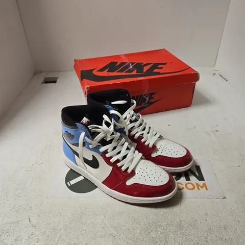 NIKE AIR JORDAN 1 RETRO HIGH OG FEARLESS – WHITE/BLACK UNIVERSITY BLUE, UK 10