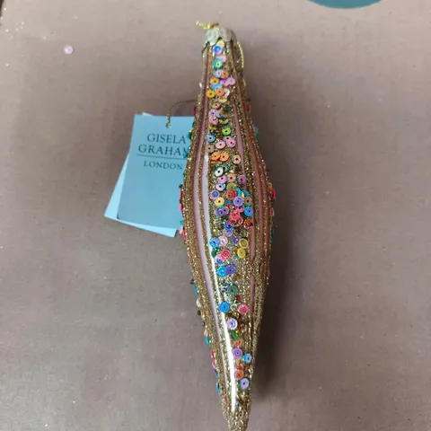APPROXIMATELY 12 GISELA GRAHAM TEARDROP GLASS CHRISTMAS TREE ORNAMENTS
