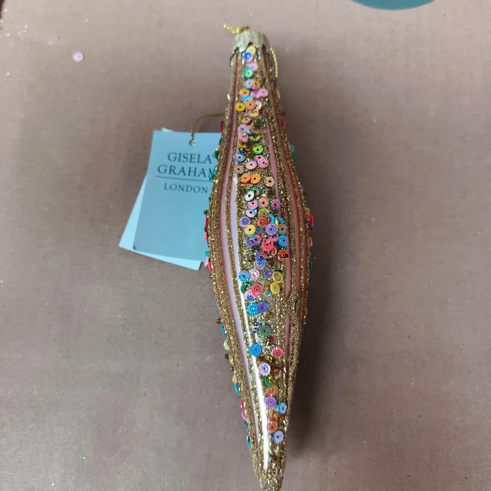 APPROXIMATELY 12 GISELA GRAHAM TEARDROP GLASS CHRISTMAS TREE ORNAMENTS