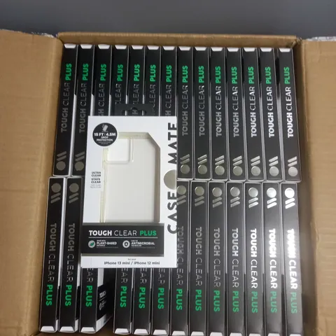 BOX OF APPROXIMATELY 56 CASEMATE TOUGH CLEAR PLUS IPHONE 13 MINI/ IPHONE 12 MINI 