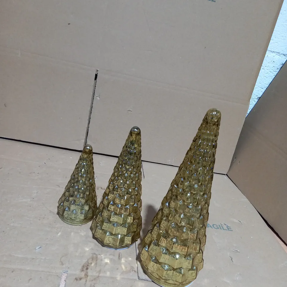 ALISON CORK SET OF MERCURY GLASS TREES 