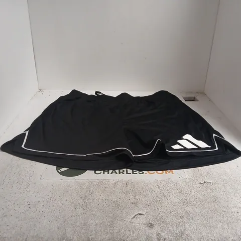 ADIDAS SHORTS – BLACK/WHITE, SIZE 2XL