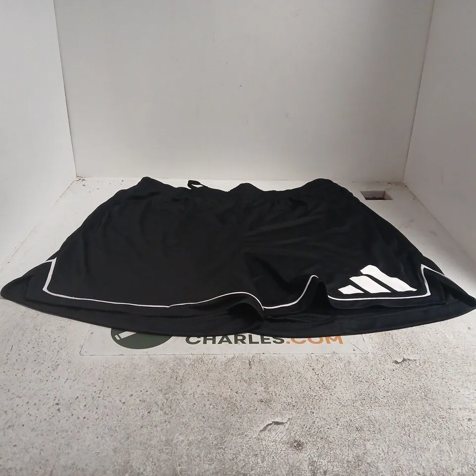 ADIDAS SHORTS – BLACK/WHITE, SIZE 2XL