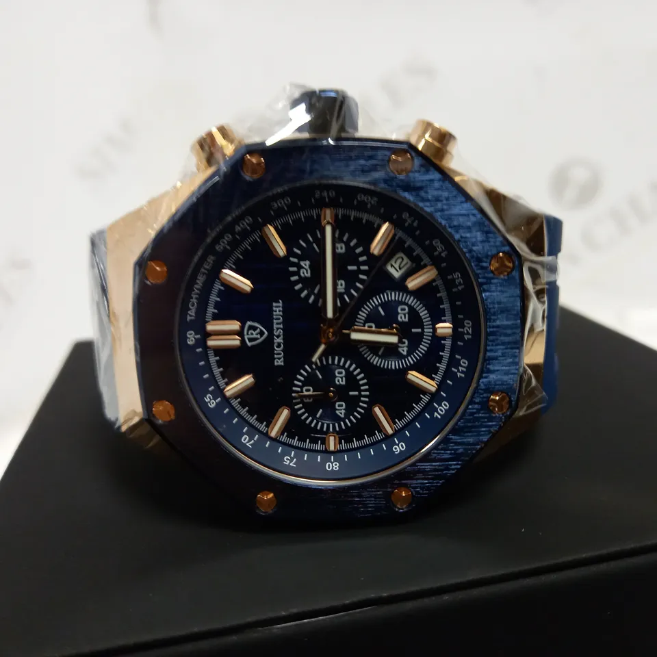 RUCKSTUHL CHRONOGRAPH STYLE RUBBER STRAP WATCH