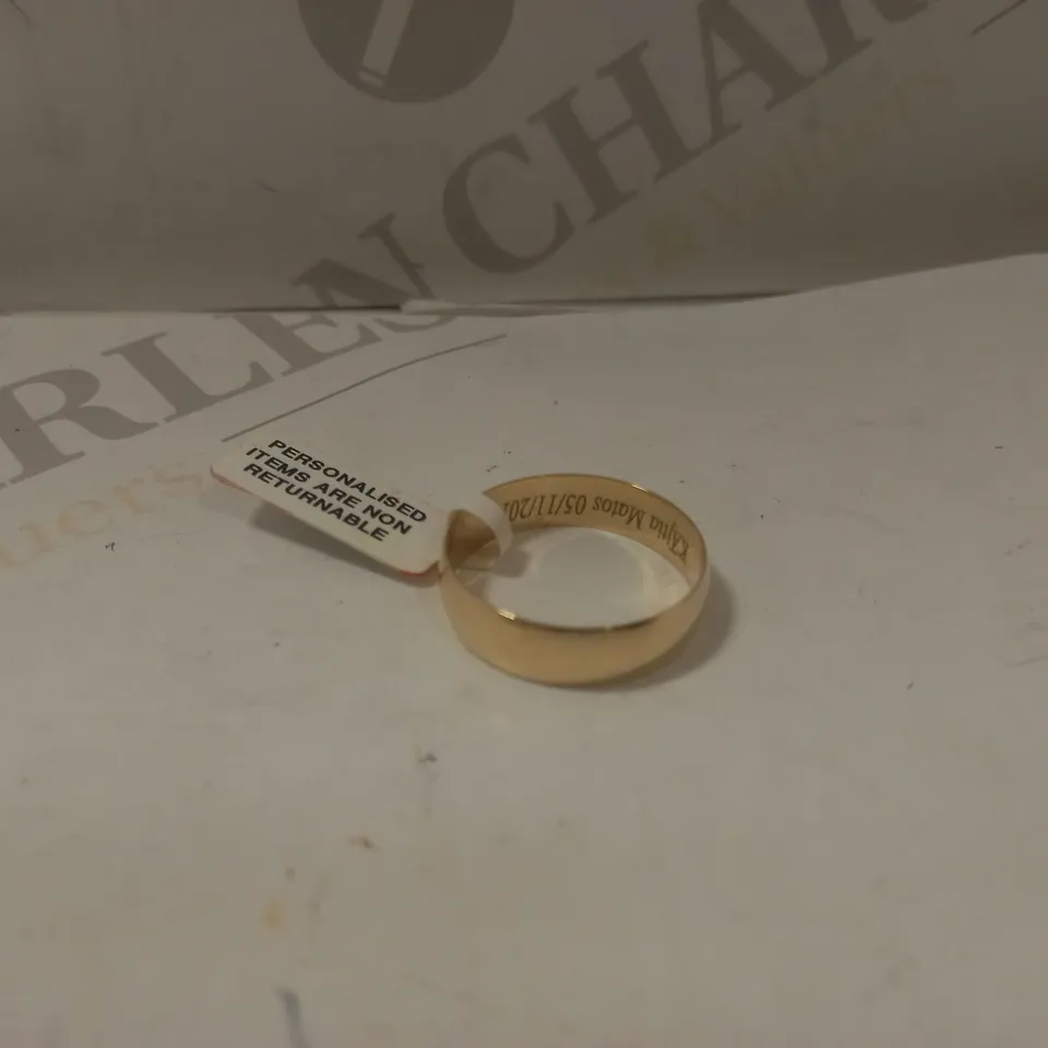 PERSONALISED 9CT YELLOW GOLD COURT WEDDING BAND RRP £299