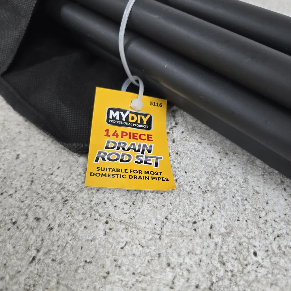 MYDIY 14 PIECE DRAIN ROD SET IN CARRY POUCH
