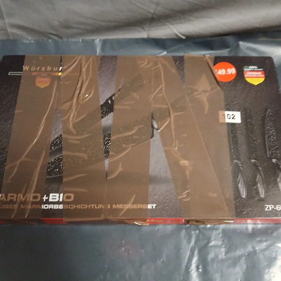 WÜRZBURG MARMO+BIO 9-PIECE MARBLE-COATED KNIFE SET