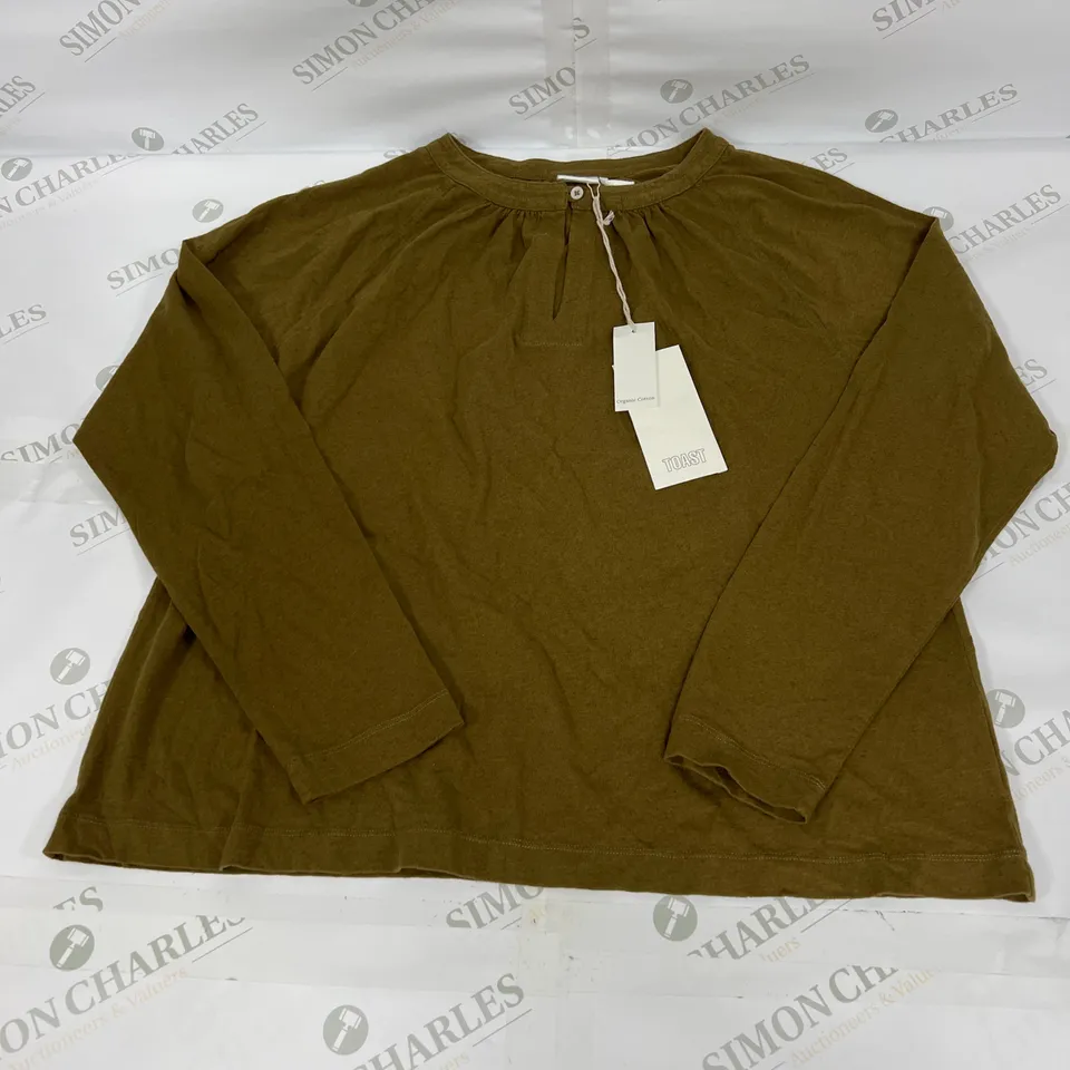 TOAST COTTON LINEN JERSEY SMOCK IN MONTELLA SIZE SMALL