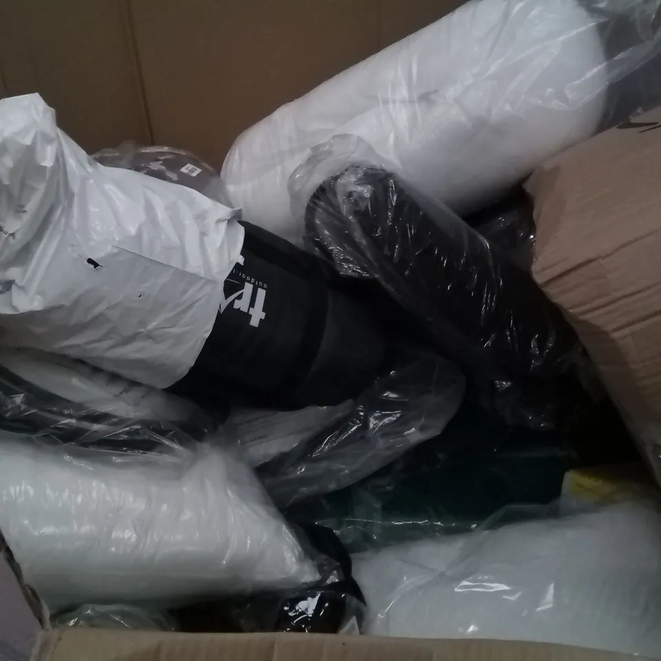 PALLET OF ASSORTED ITEMS INCLUDING FLEXI HOSE, ELVIROS MEMORY FOAM CERVICAL PILLOW, VIVE GEL SEAT CUSHION, MAGIC HOSE GEL INFUSED SEAT  & BACK CUSHION