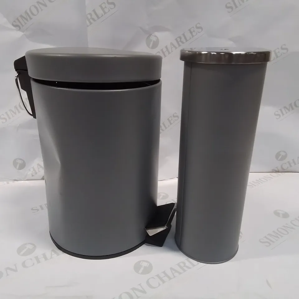 BOXED MCCABE 3 LITRE STEP ON RUBBISH BIN - GREY (1 BOX)