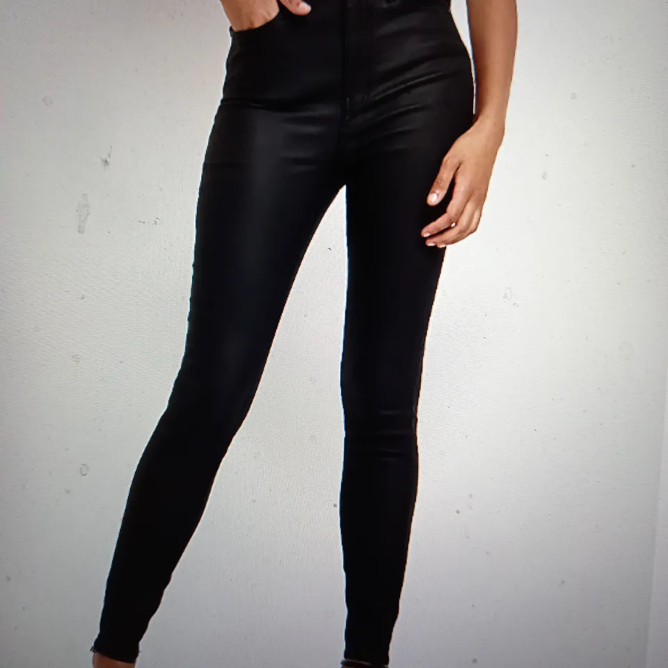 RIVER ISLAND MOLLY MID RISE JEGGING COATED 10S BLACK DENIM JEANS 