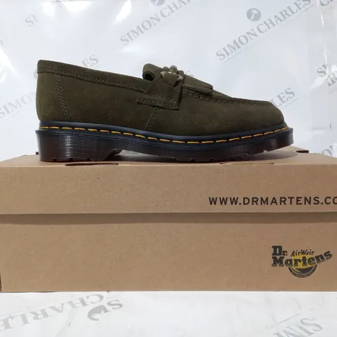 BOXED PAIR OF DR MARTENS ADRIAN SNAFFLE LOAFERS IN OLIVE UK SIZE 5