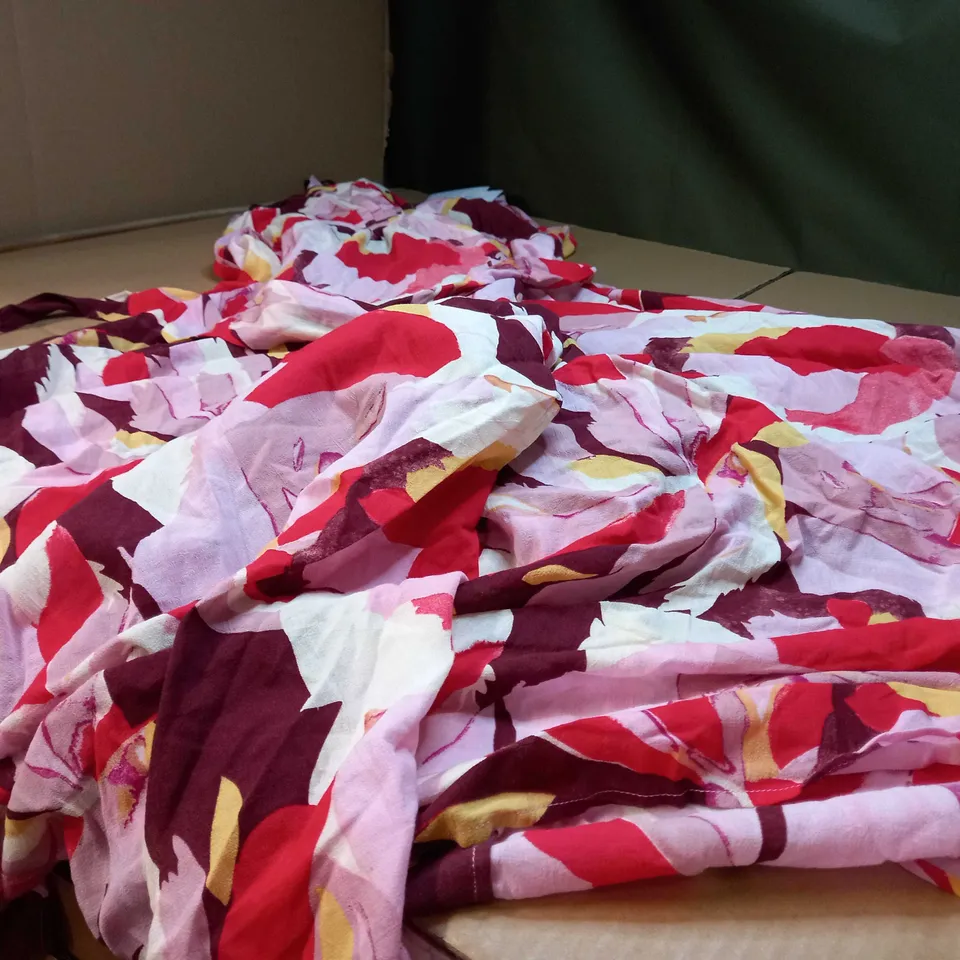 &OTHER STORIES MAROON/PINK ABSTRACT FLORAL MAXI DRESS