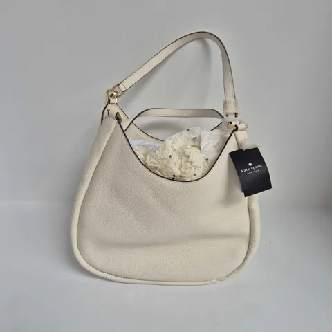 KATE SPADE KAYLA PEBBLED LEATHER HANDBAG IN MERINGUE