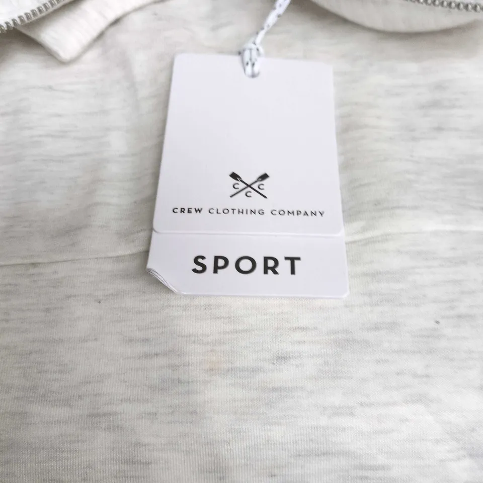 CREW CLOTHING COMPANY SPORT OATMEAL HALF ZIP SWEATSHIRT – SIZE L (SWW018)