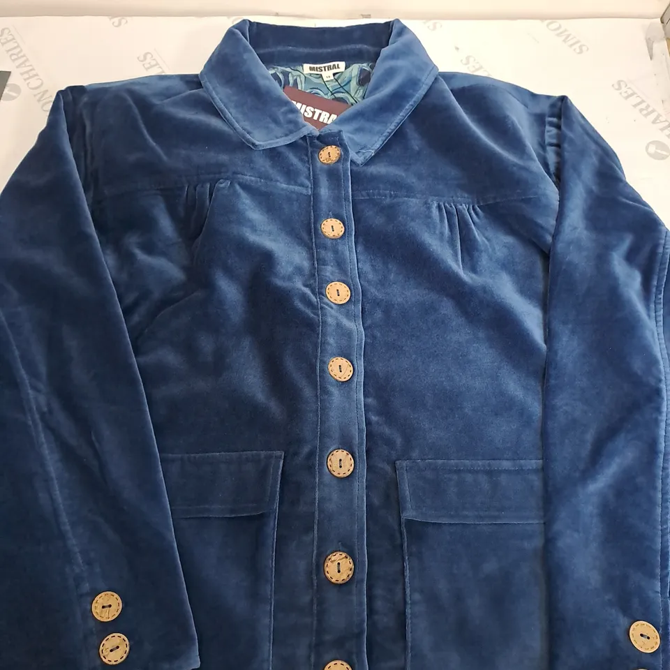 MISTRAL MOLESKIN BLUE JACKET - SIZE 12