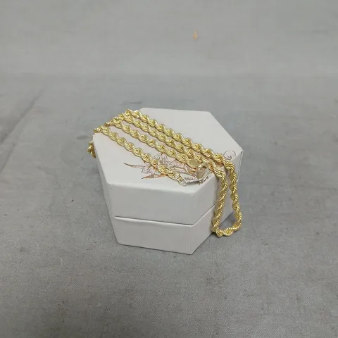 YELLOW GOLD & STERLING SILVER BONDED ROPE CHAIN NECKLACE