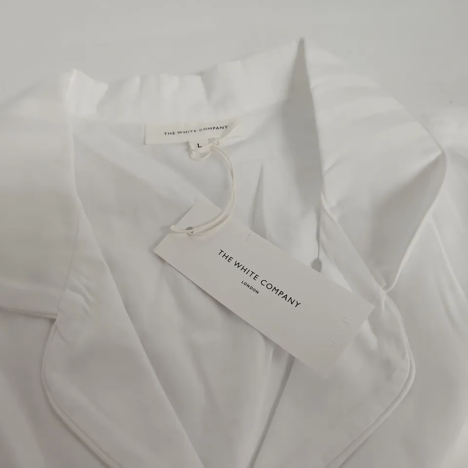 THE WHITE COMAPNY CLASSIC COMPANY SATEEN STRIPE PJ SET IN WHITE - L