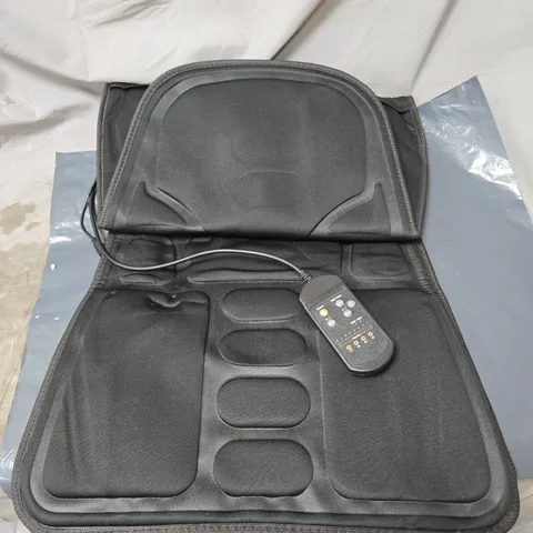  PORTABLE ELECTRIC BACK MASSAGE CUSHION, DESIGNED FOR CHAIRS AND CAR SEATS. UNBOXED WITH PLUG