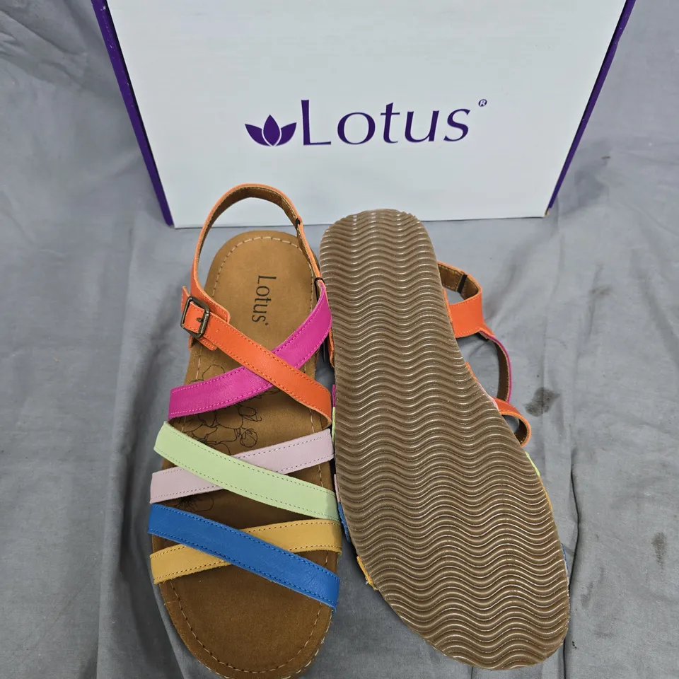 LOTUS WOMEN'S SANDALS - MULTICOLOURED STRAPS (BOXED)-SIZE 42 