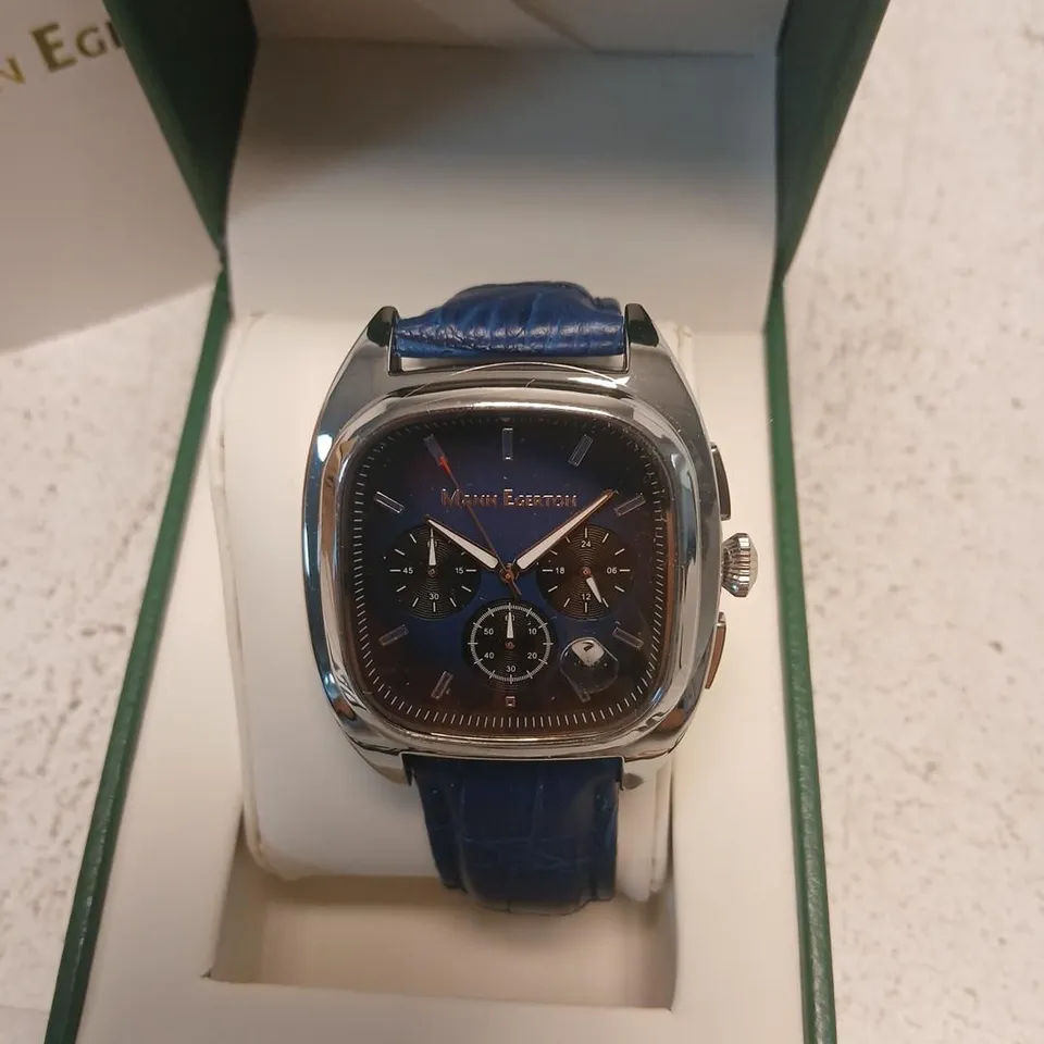 MANN EGERTON GLIDER STEEL BLUE WATCH