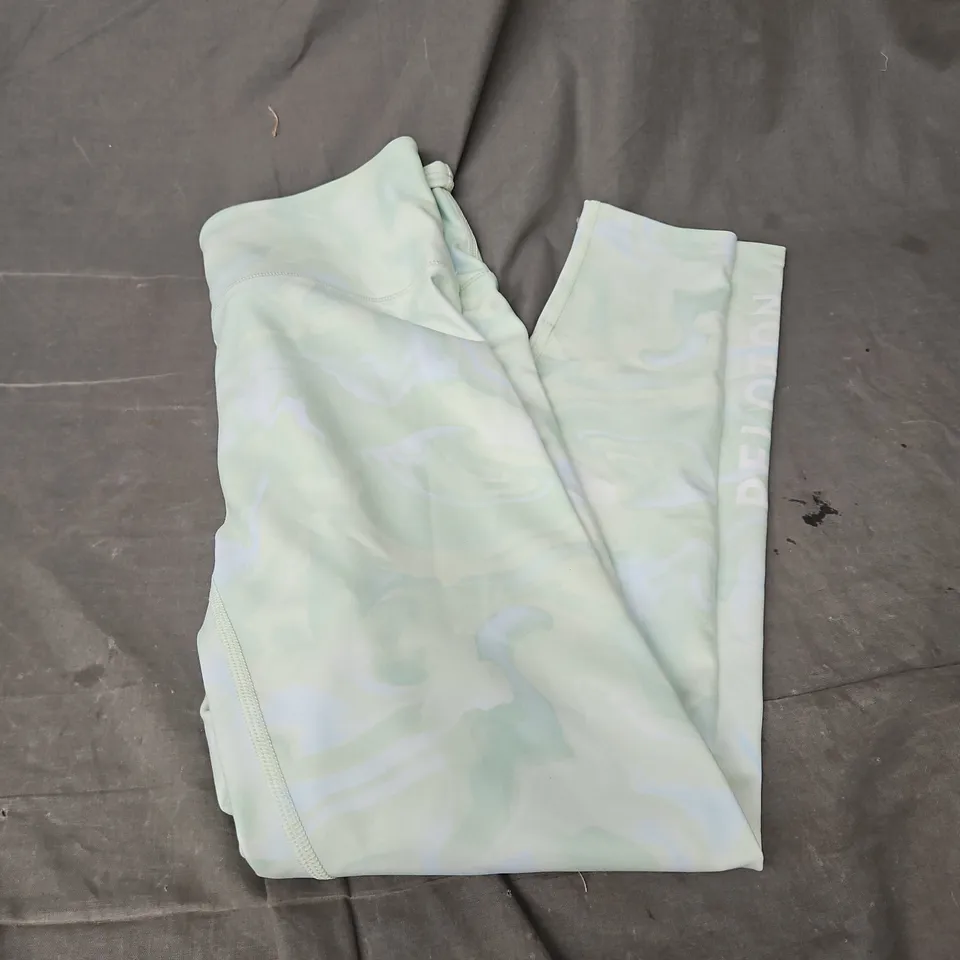 PELOTON HERE NOW GLAZ SWIRL HIGH RISE LEGGING IN GREEN SIZE L