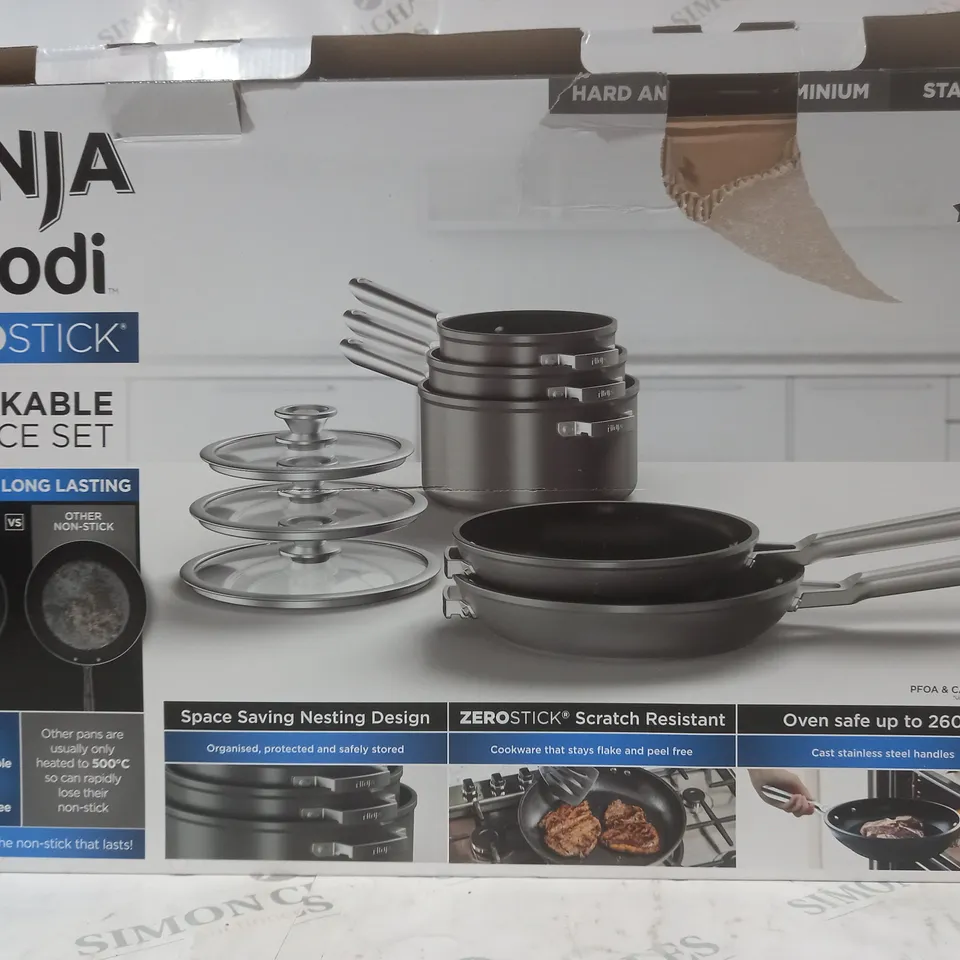 BOXED NINJA STACKABLE 5 PIECE COOKWARE SET C5500UK