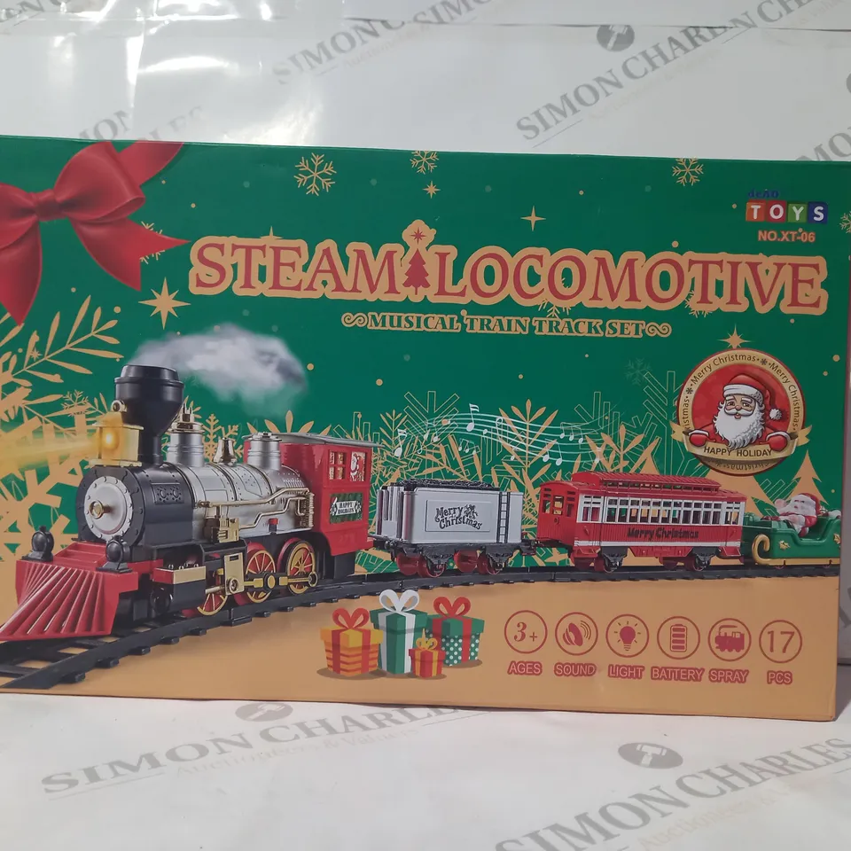 BOXED DEAO NO.XT-06 STEAM LOCOMOTIVE MUSICAL TRAIN TRACK SET