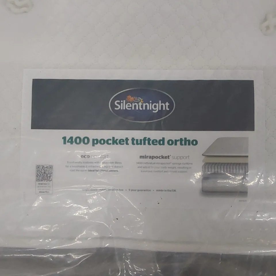 BAGGED SILENTNIGHT 4FT6 DOUBLE SIZED 1400 POCKET TUFTED ORTHO MIRAPOCKET MATTRESS 