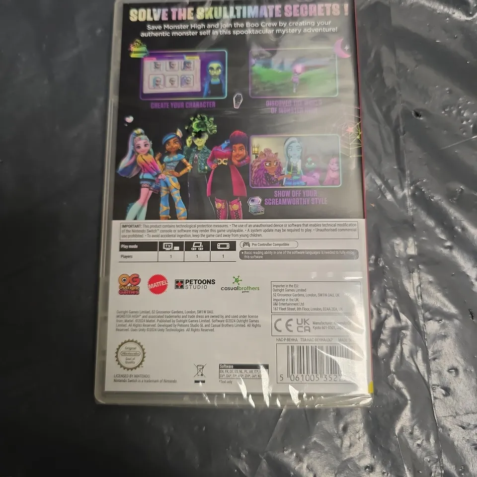 SEALED NINTENDO SWITCH MONSTER HIGH SKULLTIMATE SECRETS