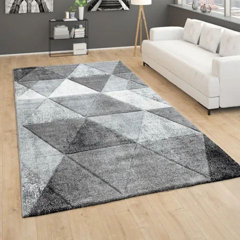 BRAND NEW BAGGED PACO HOME 4487 INFERNO RUG IN GREY - 80 x 150cm