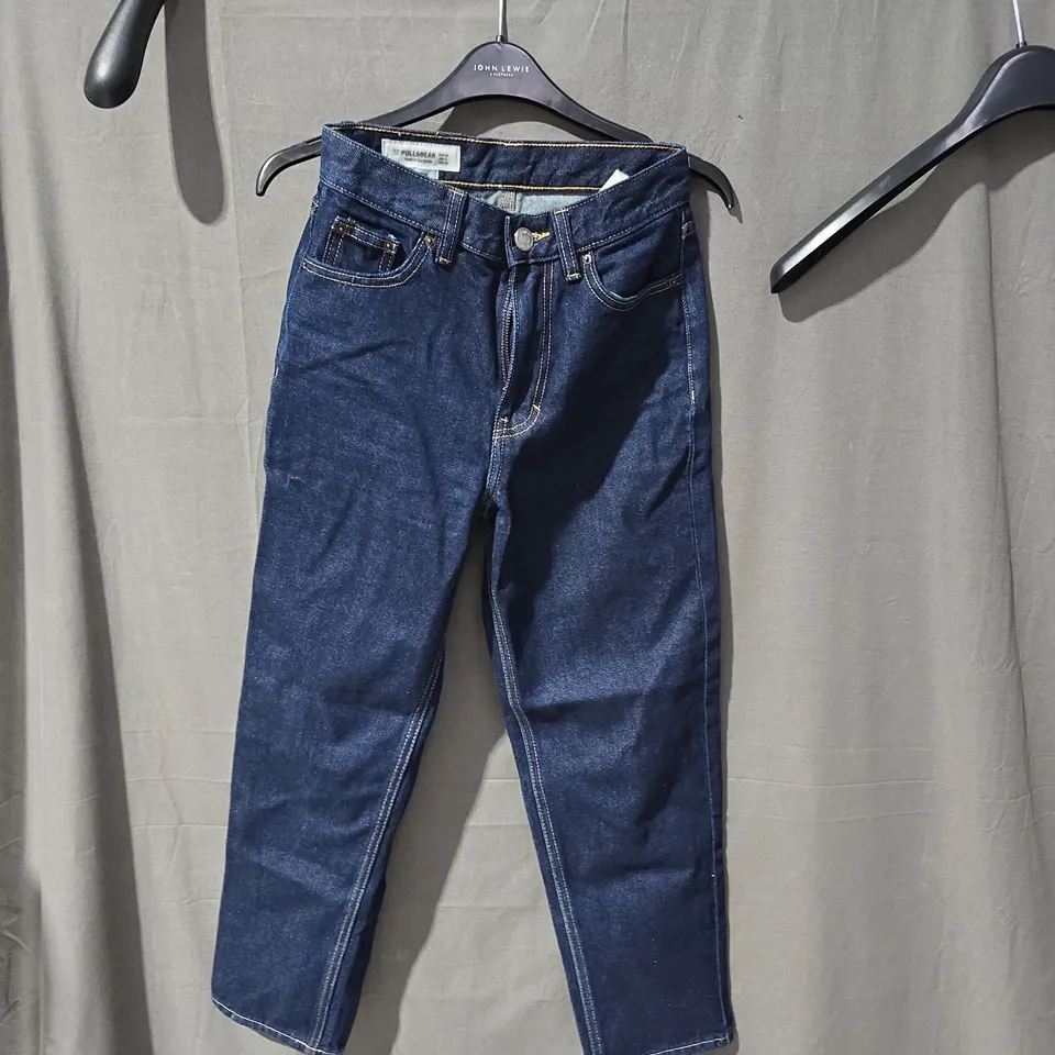 UK4 PULL&BEAR WOMEN'S PETITE JEANS – DARK DENIM EU32