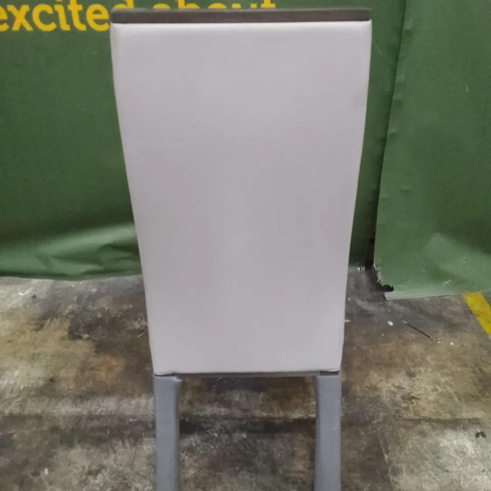 GREY LEATHER DINING CHAIR