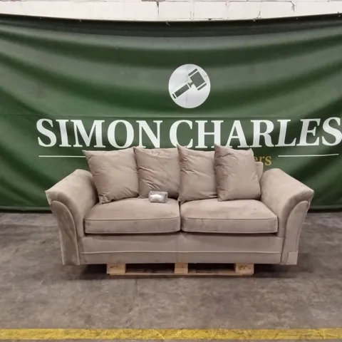 LEILA FABRIC 3 SEATER SOFA - MINK