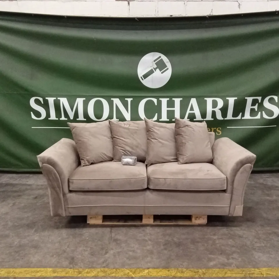 LEILA FABRIC 3 SEATER SOFA - MINK RRP £649