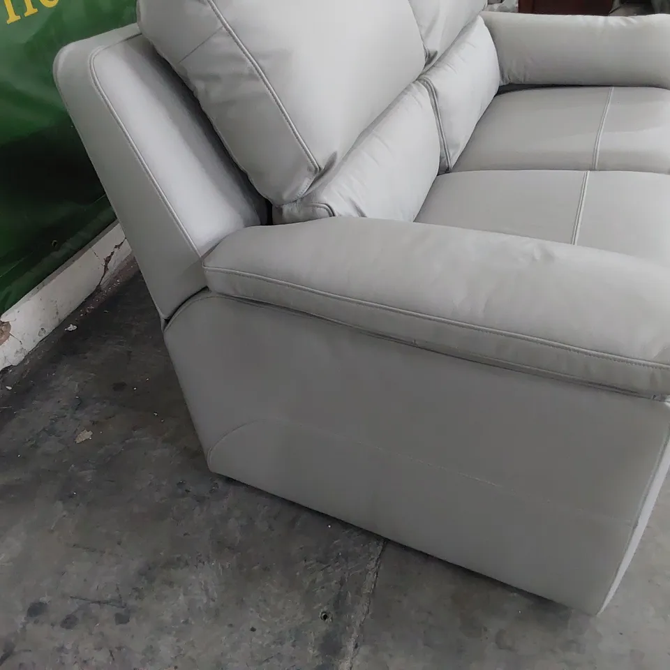 QUALITY BRITISH DESIGNER G PLAN TWO SEATER SOFA GREY LEATHER 