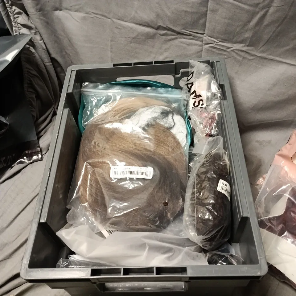 APPROXIMATELY 15 ASSORTED HAIR CARE PRODUCTS INCLUDING WIGS, EXTENSIONS AND BRAIDS