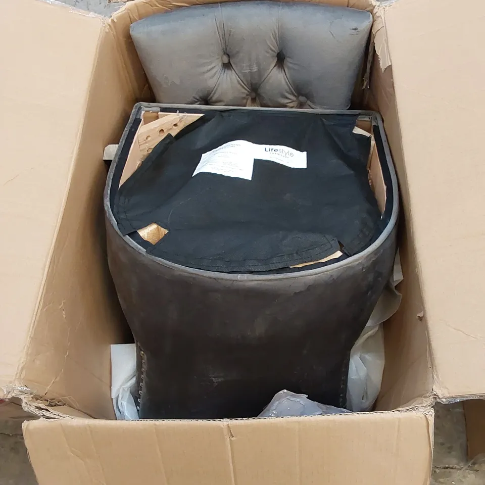 BOXED VERONA DINING CHAIR IN GREY VELVET WITH BLACK LEGS - SET OF 2